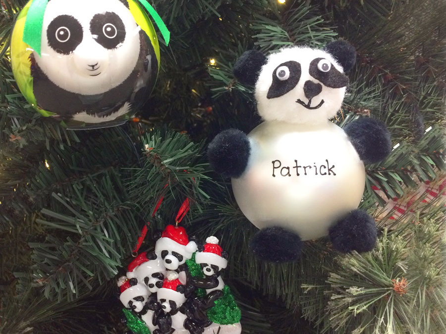 DIY Panda Ornament hanging on Christmas Tree | OrnamentShop.com