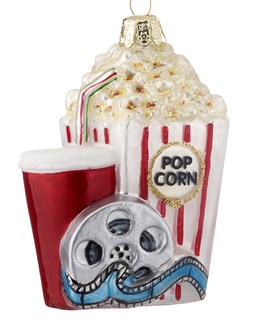 Movie and popcorn ornament for celebrating First Christmas together. | Ornament Shop