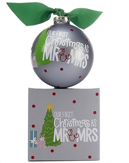 Glass ball ornament with First Christmas Together as Mr. & Mrs. | Ornament Shop