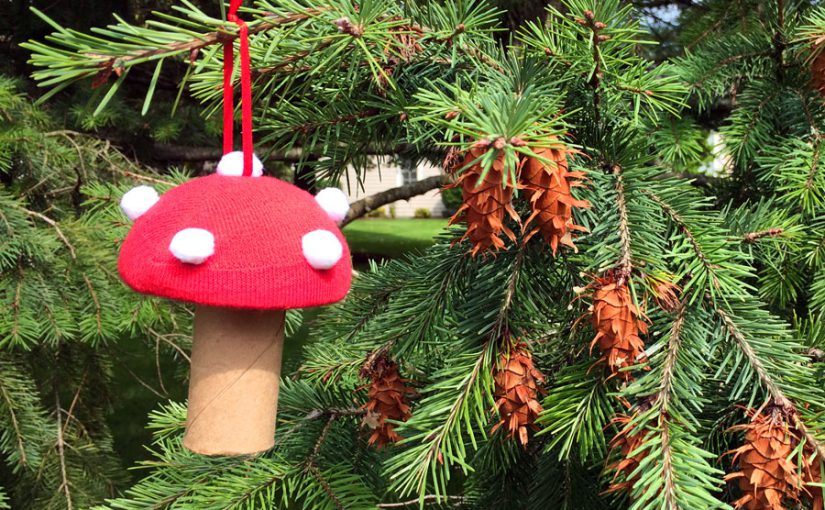 DIY Toadstool Ornament hanging from tree | OrnamentShop.com