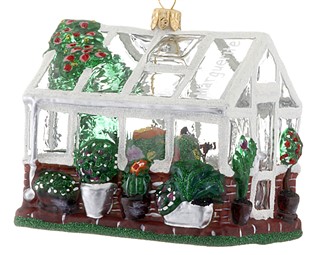 A polish glass greenhouse ornament, the perfect Christmas gift for a gardener. | OrnamentShop.com